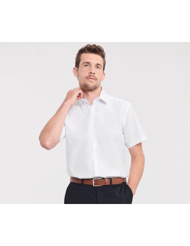 R-R-963M-0-Mens Short Sleeve Herringbone Shirt